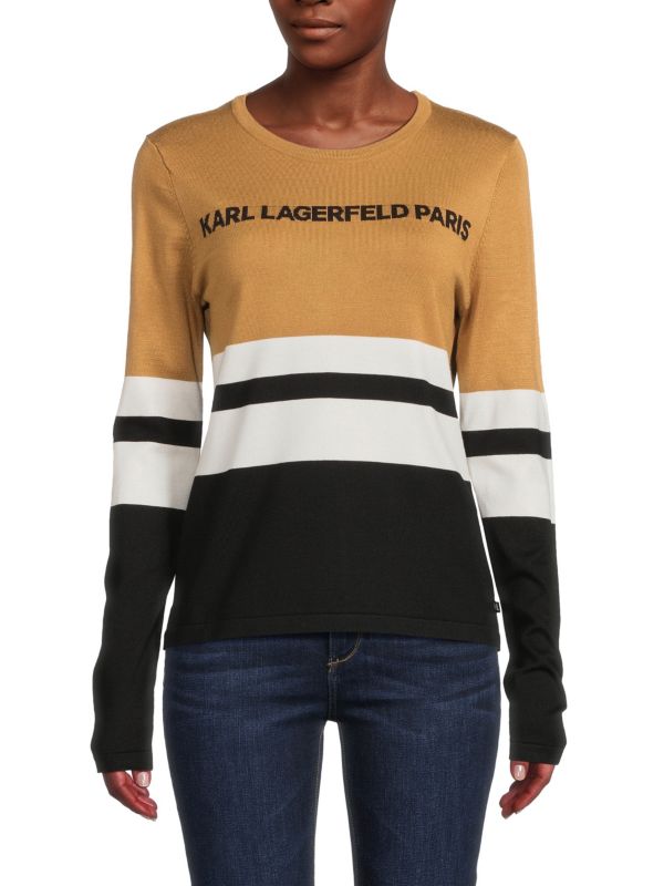 Karl Lagerfeld Paris Colorblock Logo Sweater